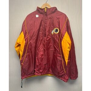 Washington Redskins NFL Team Quarter Zip Jacket Mens Maroon‎ XL Vintage Fleece
